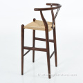 Tabouret de bar en bois de hêtre massif Wishbone Y Cafe